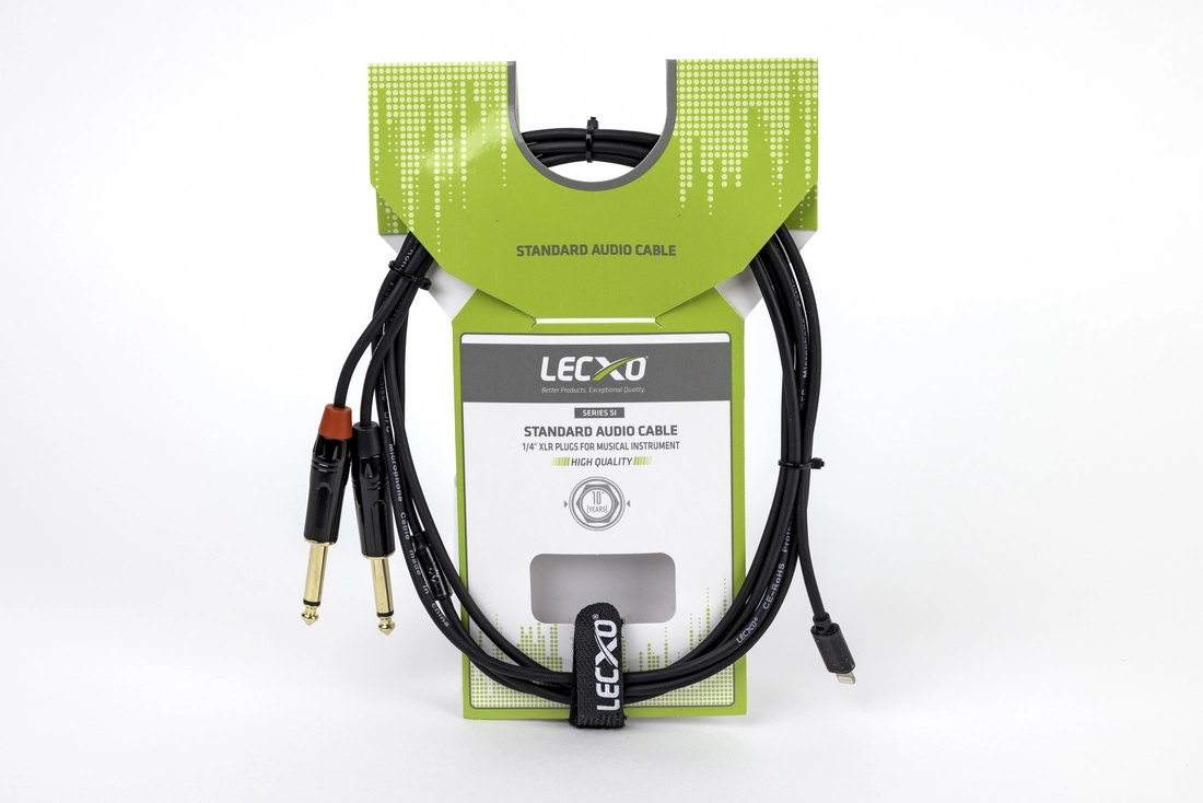  LECXO iPhone to 2 MONO JACK CABLE
