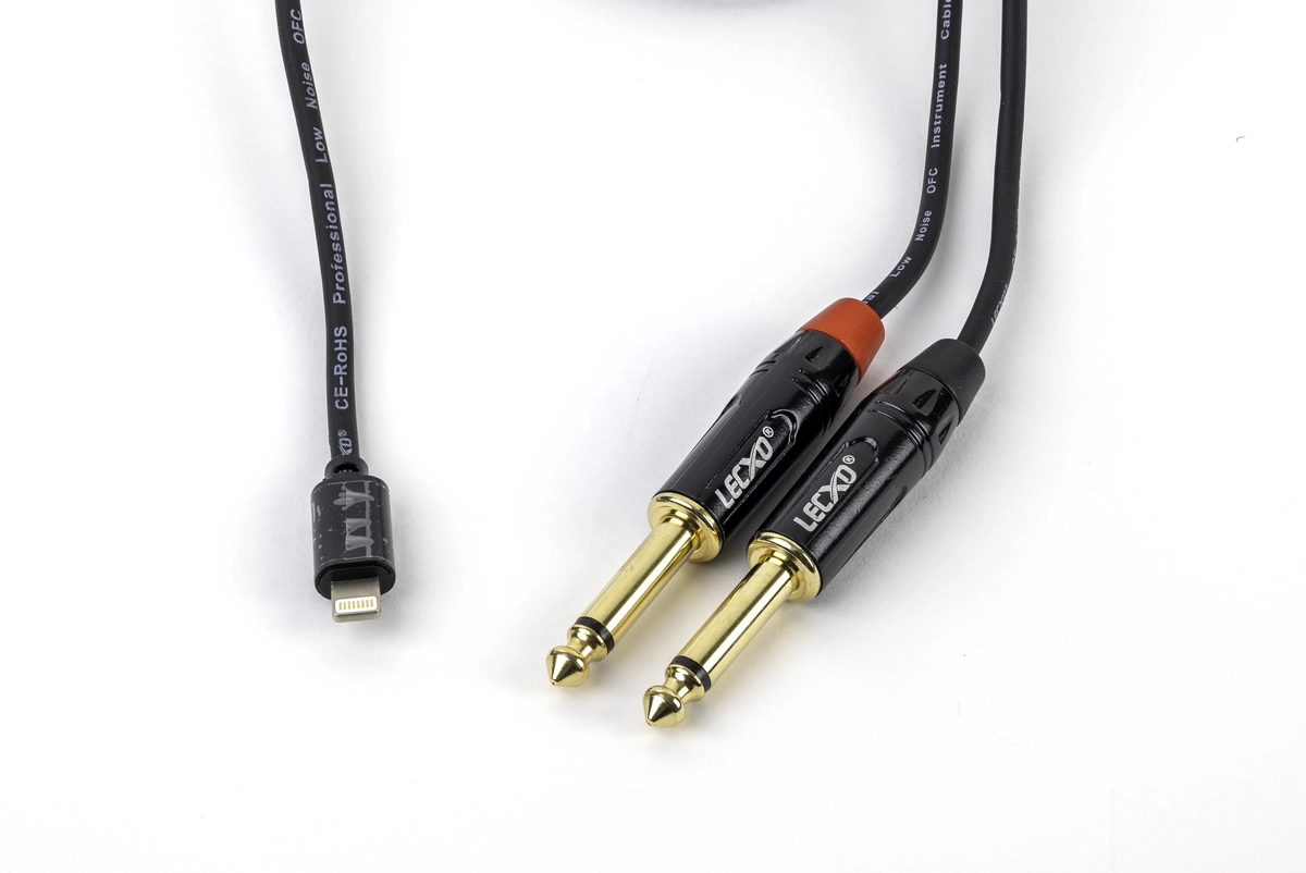  LECXO iPhone to 2 MONO JACK CABLE